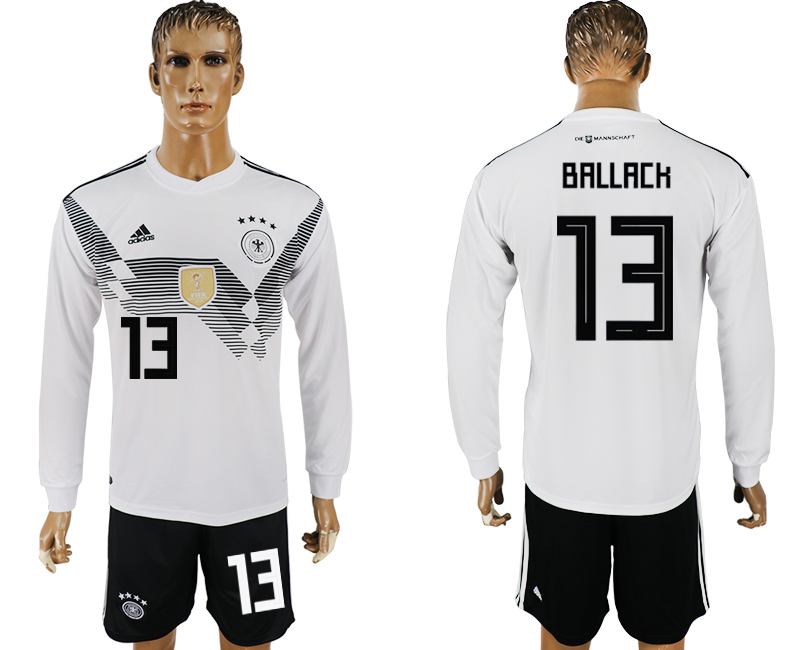 Maillot de foot ALLEMAGNE MANCHES LONGUES #13 BALLACK 2018 FIFA